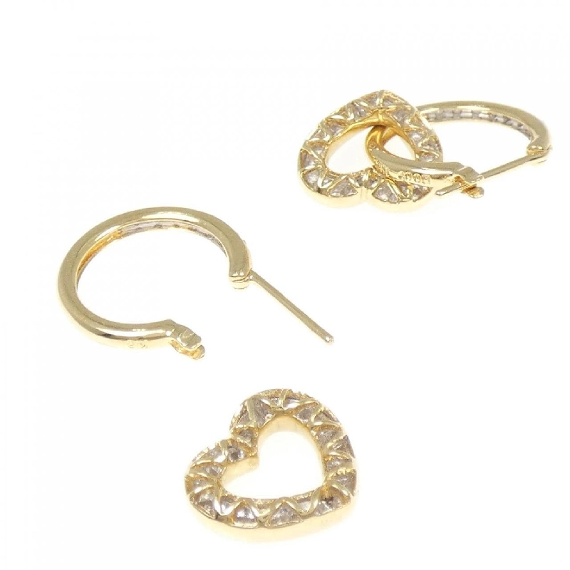 K18YG/K18WG 2WAY Bông tai hình trái tim kim cương 0.24CT - Hàng hiệu Chính hãng 867361