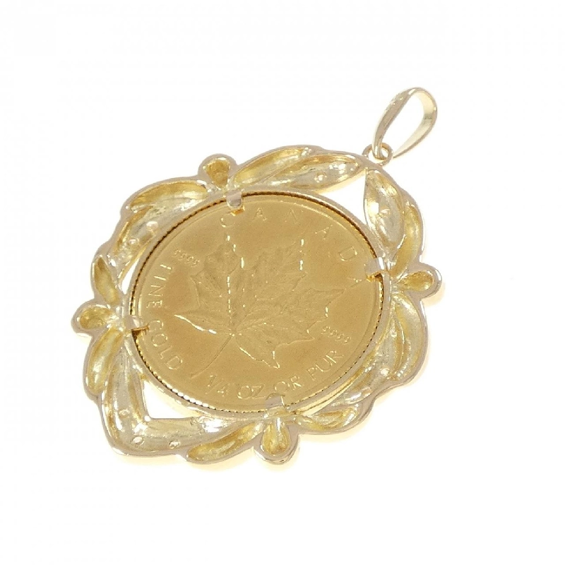 K18YG(khung) Dây chuyền đồng xu kim cương 0.09CT - Hàng hiệu Chính hãng 865910