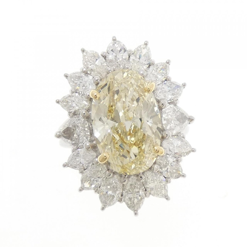 Nhẫn kim cương PT900/K18YG 5.016CT LY SI1 cắt oval - Hàng hiệu Authentic 873644