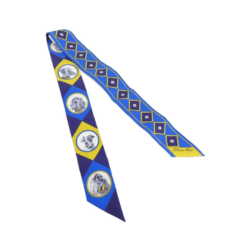 【Sản phẩm chưa sử dụng】Hermès COLLIERS ET CHIENS Twilly 063453S Khăn quàng 624830