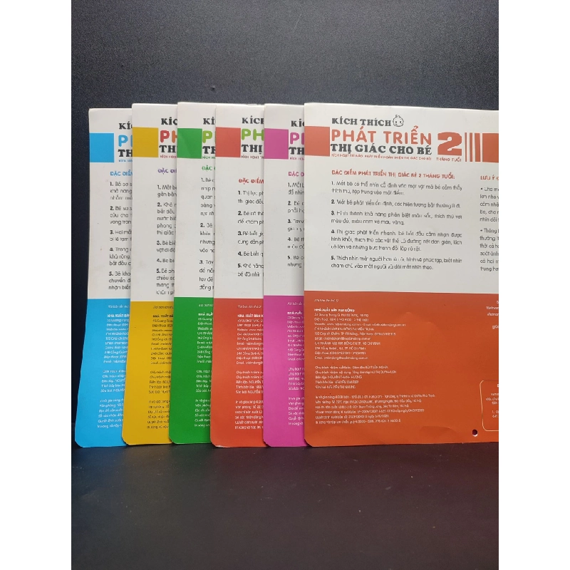 Bộ 6 Cuốn Kích Thích Phát Triển Thị Giác Cho Bé (từ dưới 2 tháng tuổi đến 6 tháng tuổi) khổ vuông Nhiên Hà dịch mới 90% bẩn nhẹ HCM2404 2016 giáo dục 137323