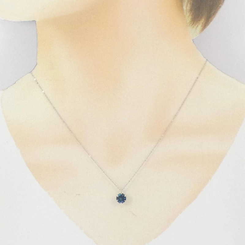 Dây chuyền Blue Topaz PT900/PT850 1.25CT - Hàng hiệu Chính hãng 858078