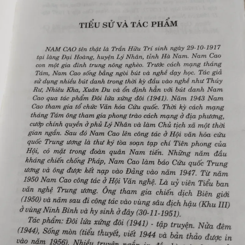 Tuyển tập Nam Cao". Đây là một tuyển tập các tác phẩm của nhà văn hiện thực lớn Nam Cao  761595