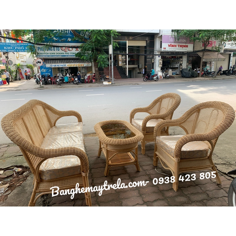 Bàn ghế sofa mây mắt cáo 446486