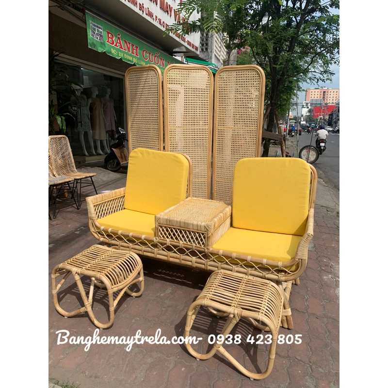 Băng ghế mây 2 chỗ decor spa 475783