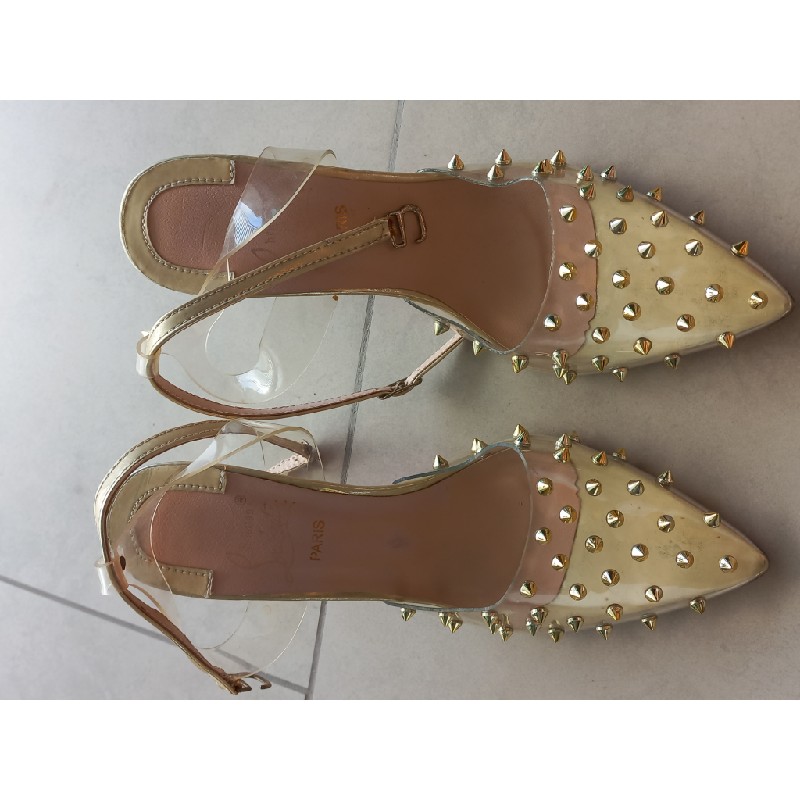 Giày trong suốt, đính đá, kiêu dáng quyến rũ,  size 36,5 19507