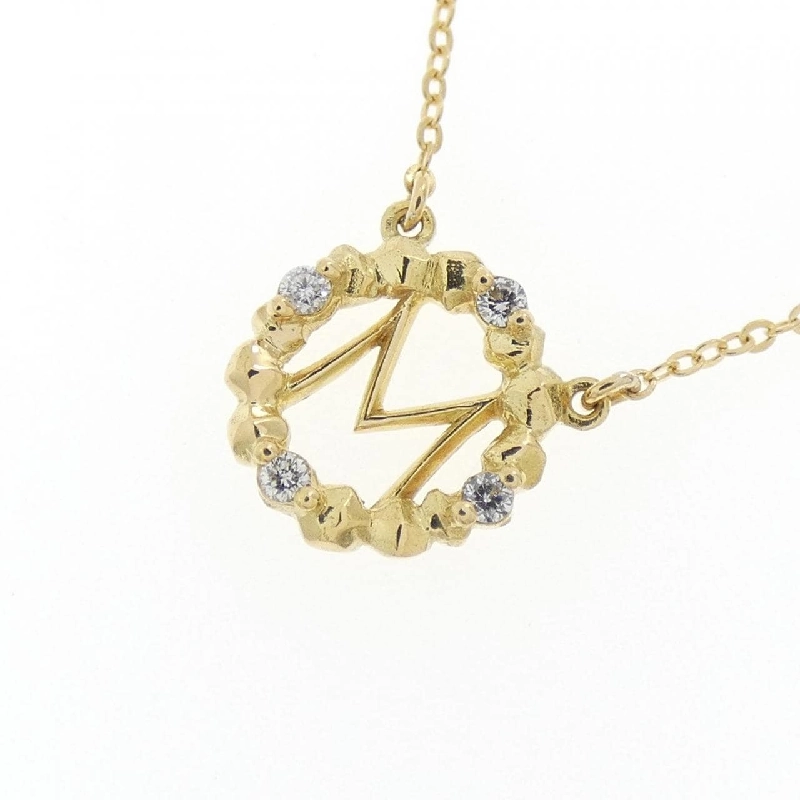K18YG Chữ cái M Dây chuyền kim cương 0.03CT - Hàng hiệu Chính hãng 860750