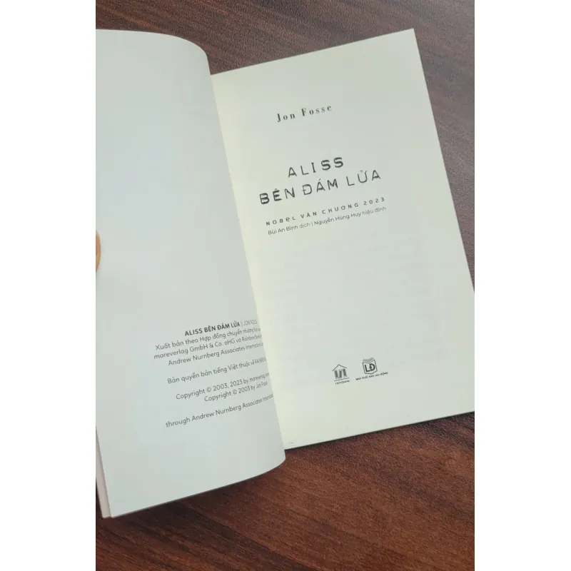 (Nobel Văn chương 2023) - Aliss Bên Đám Lửa - Jon Fosse 1038085