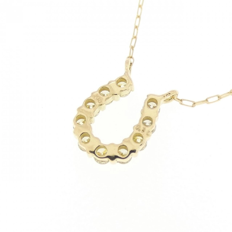 K18YG Móng ngựa Kim cương Dây chuyền 0.10CT - Hàng hiệu Chính hãng 859181