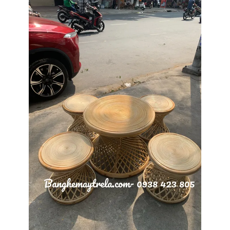 Ghế đôn tròn mây tre 796640