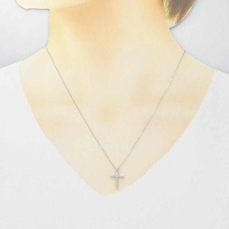 K18WG Dây chuyền kim cương chéo 0.10CT - Hàng hiệu Chính hãng 863092