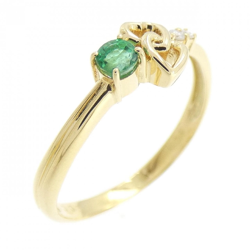 Nhẫn ngọc lục bảo K18YG hình trái tim 0.10CT 672092