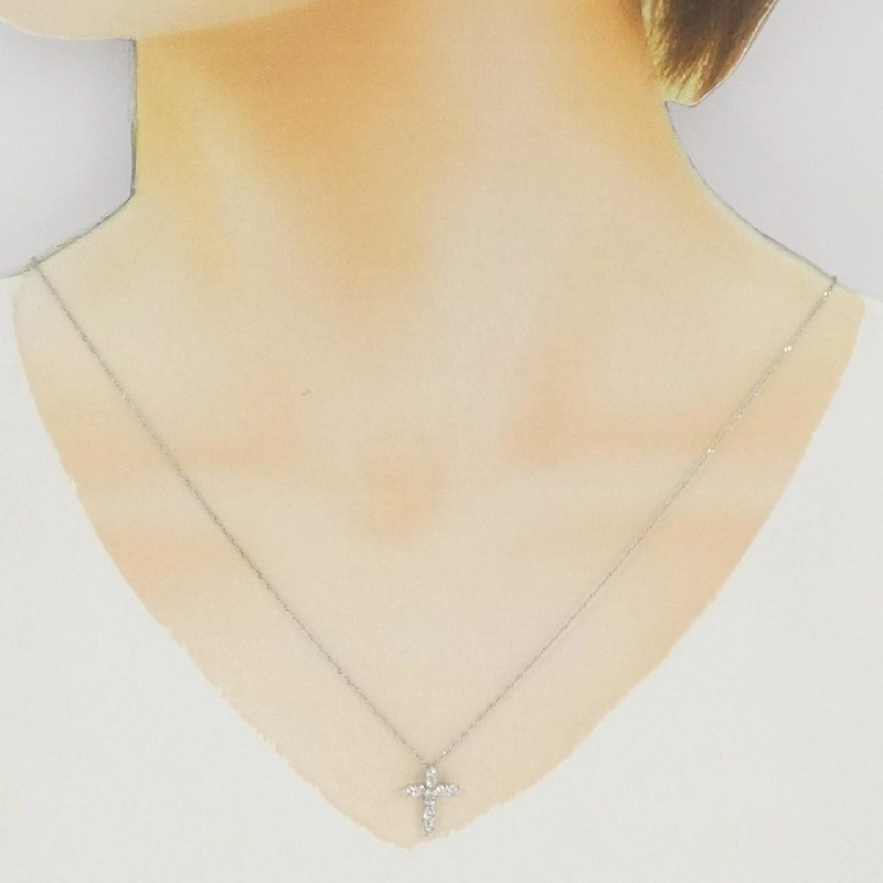 K18WG/750WG Dây chuyền kim cương chéo 0.50CT - Hàng hiệu Chính hãng 861320