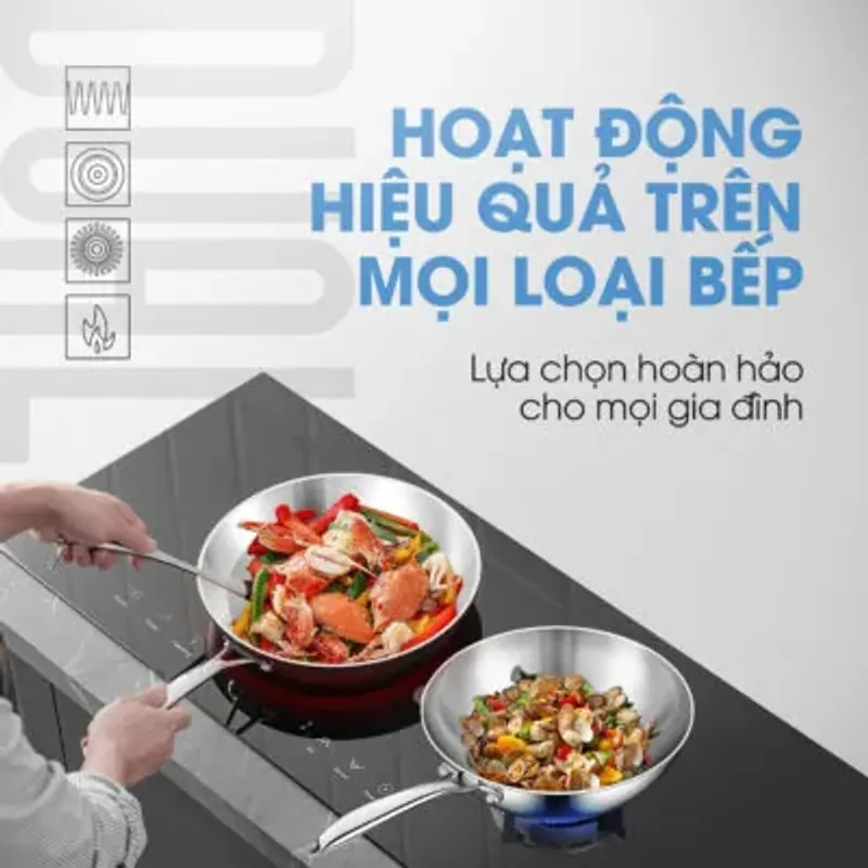 Bộ 2 chảo inox KALITE Dual Lux, dẫn nhiệt nhanh 784207