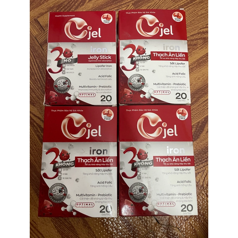 Combo 4 hộp Thạch ăn liền Cjel Iron bổ sung sắt, vitamin B12, acid folic 477932