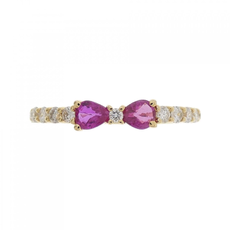 Nhẫn ruby hình ruy băng K18YG 0.31CT - Hàng hiệu chính hãng 850422