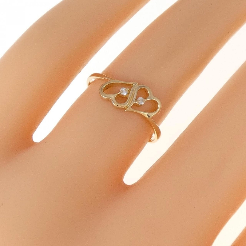 Nhẫn kim cương hình trái tim K18YG 673475