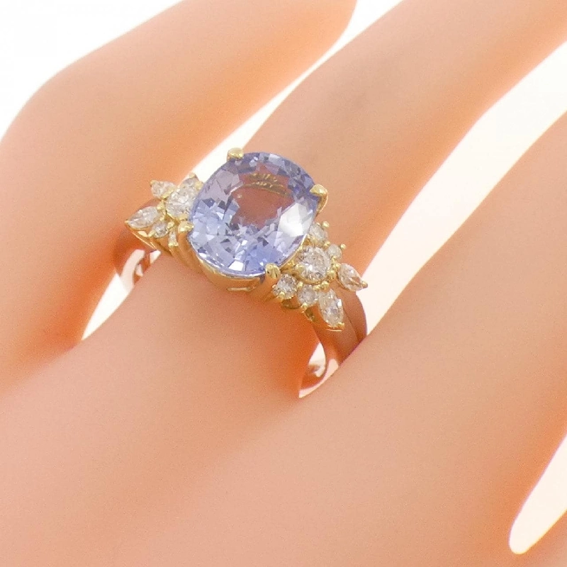Nhẫn Sapphire K18YG/PT900 4.13CT - Hàng hiệu Chính hãng 851619