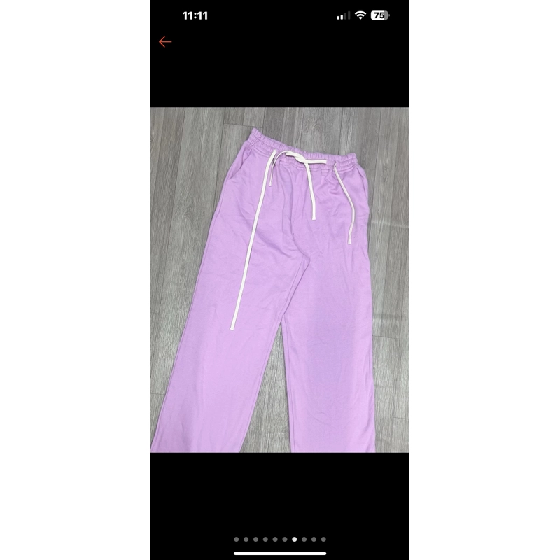 Quần Nỉ cotton chất mềm mại ông suông rộng lưng thun 457992