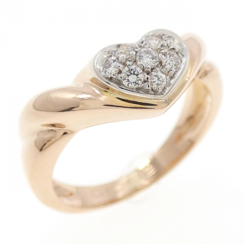 Nhẫn kim cương pavé hình trái tim 750PG/750WG 0.12CT 667489