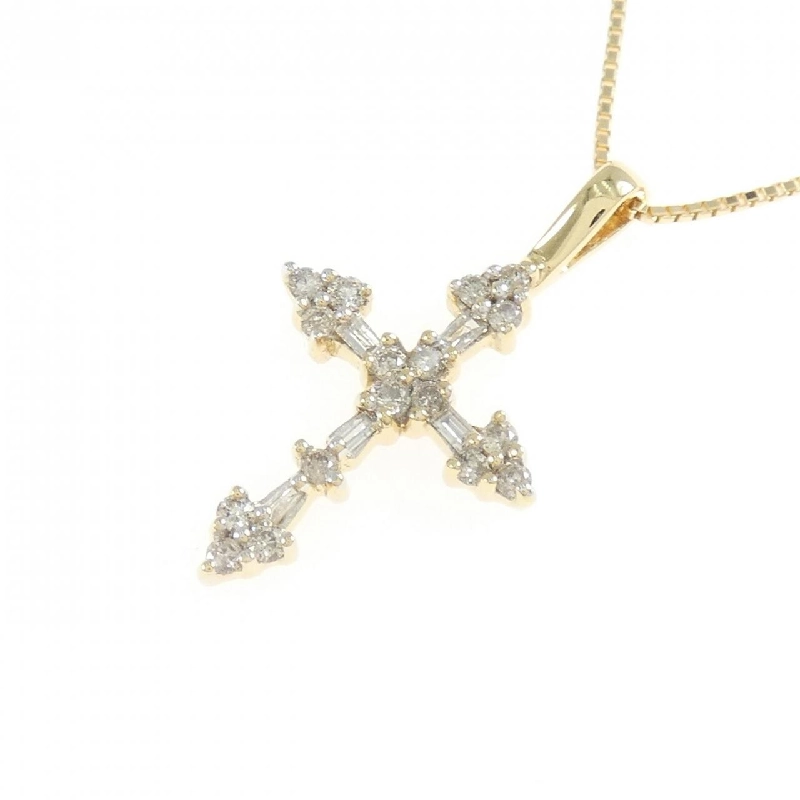 K18YG/K18WG Dây chuyền kim cương chéo 0.33CT - Hàng hiệu Authentic 862271