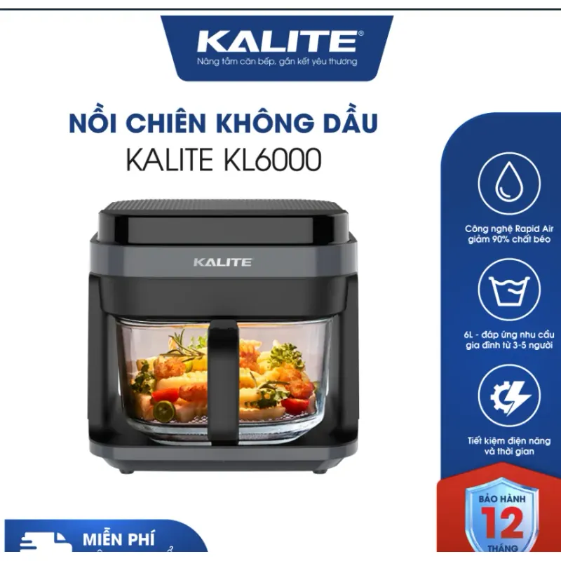 🌟 Nồi chiên Kalite 6L – Công nghệ Rapid Air giảm 80% chất béo! 708634