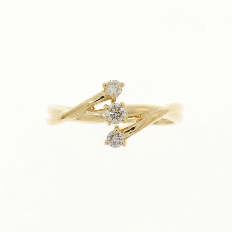 Nhẫn kim cương ba viên K18YG 0.14CT - Hàng hiệu Authentic 853475