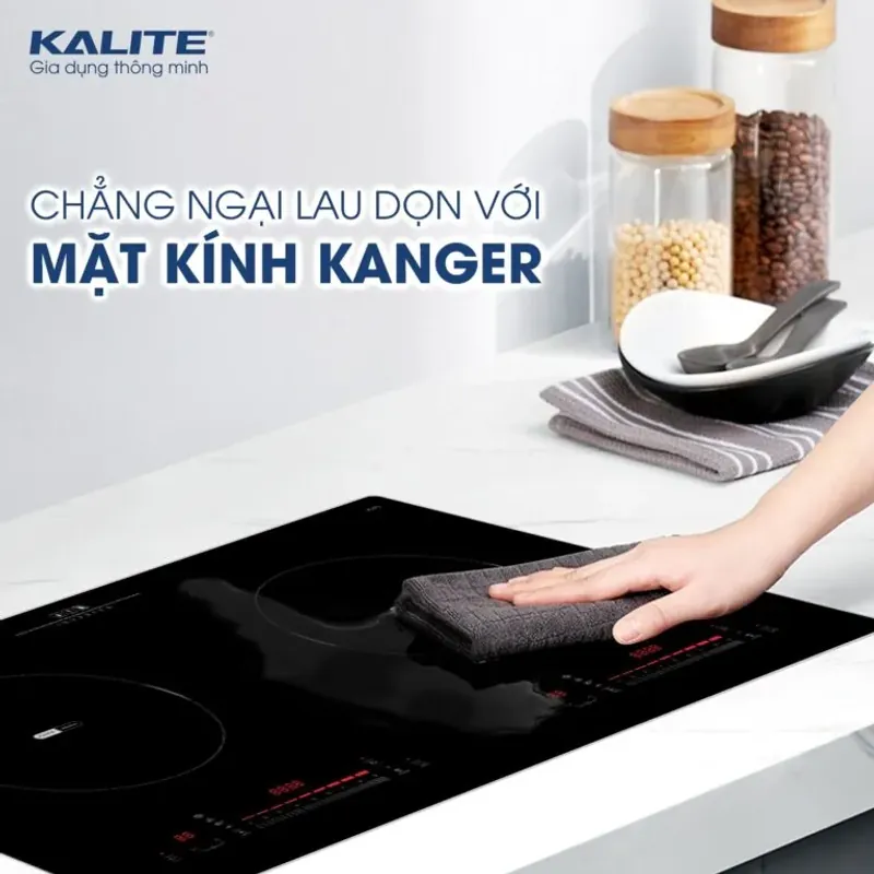 Bếp từ đôi KALITE KDI72 mặt kính sang trọng an toàn dễ vệ sinh 783490