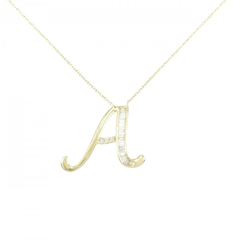 K18YG Chữ cái A Dây chuyền kim cương 0.15CT - Hàng hiệu Chính hãng 865857