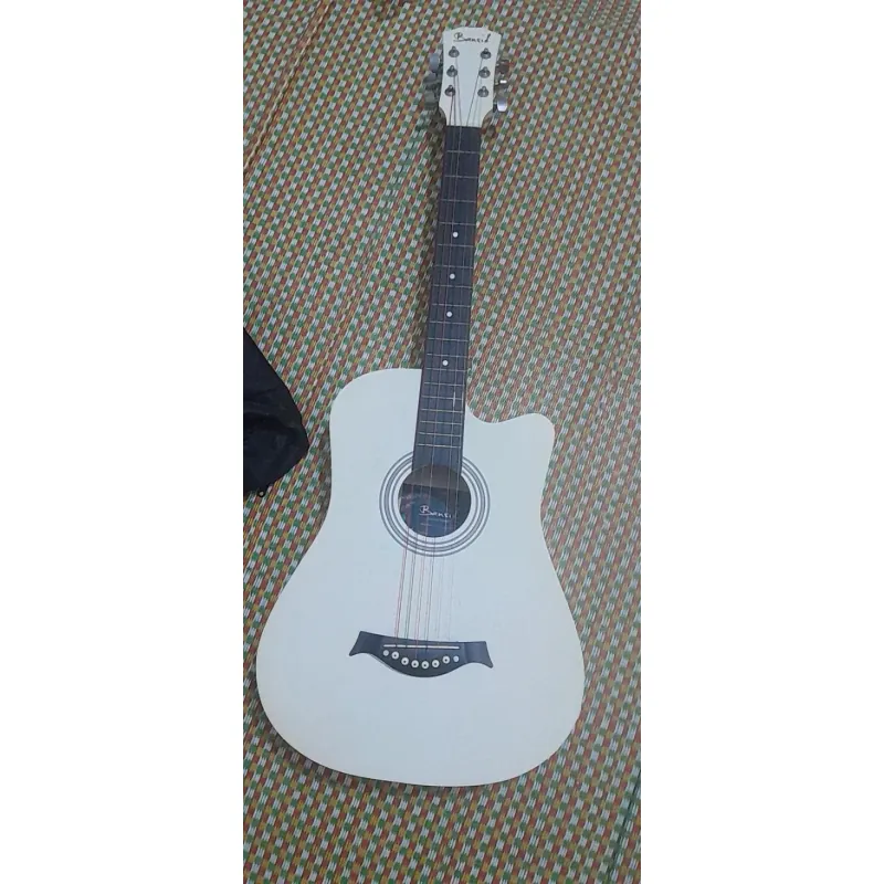 Đàn Guitar Acoustic Nhựa Màu Trắng Đen Dây Thẳng Chất Liệu Nhựa 789109