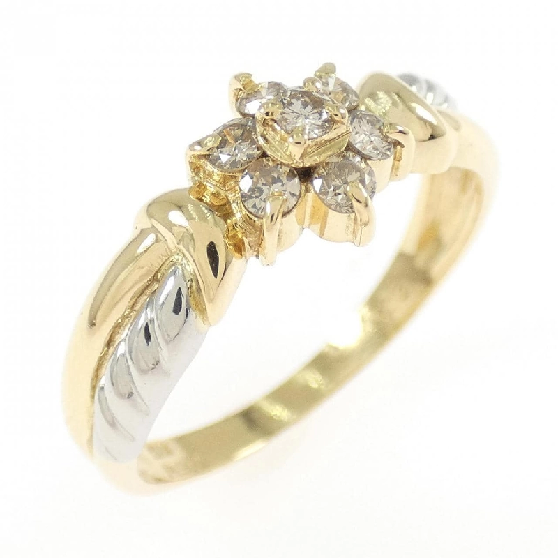 Nhẫn kim cương hoa K18YG/PT900 0.23CT - Hàng hiệu Authentic 854628