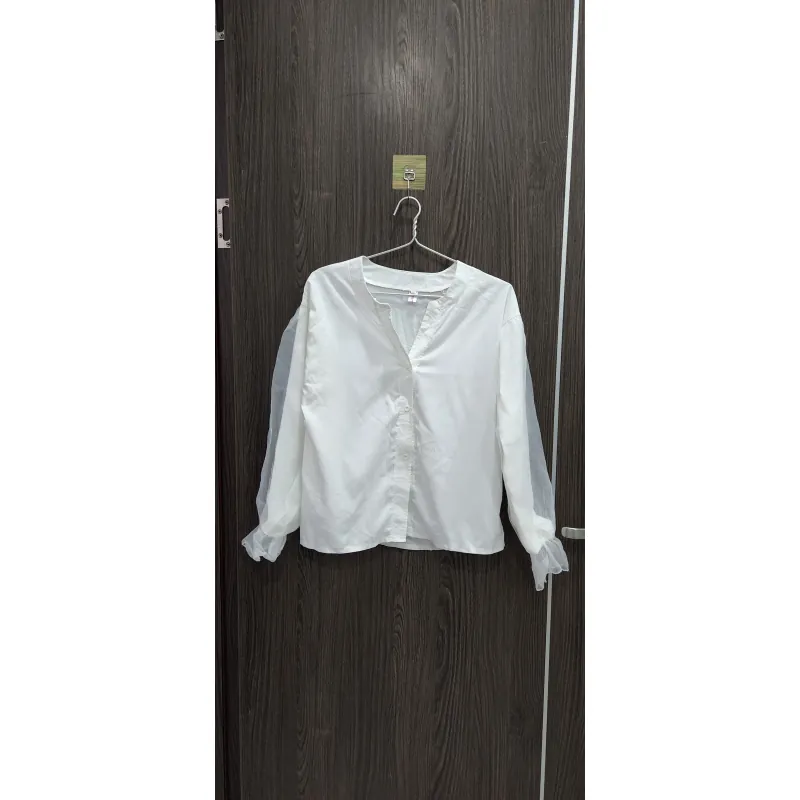 Áo sơ mi trắng phối tay von xinh xắn 933841