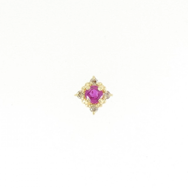 K18YG Bông tai Ruby Một bên - Hàng hiệu Chính hãng 865770