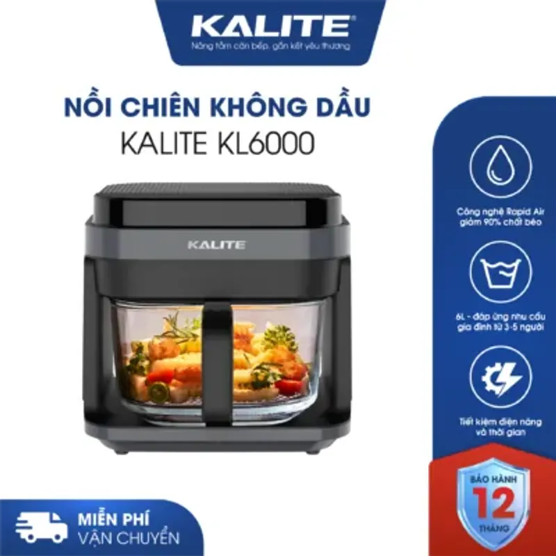 Nồi Chiên Không Dầu KALITE KL6000 – 6L 🌟 Giòn Nhanh – Ngon Khỏe Mỗi Ngày 714195