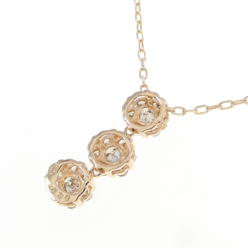 K14PG/K18PG Hoa Đá Kim Cương Dây Chuyền 0.30CT - Hàng hiệu Chính hãng 858029