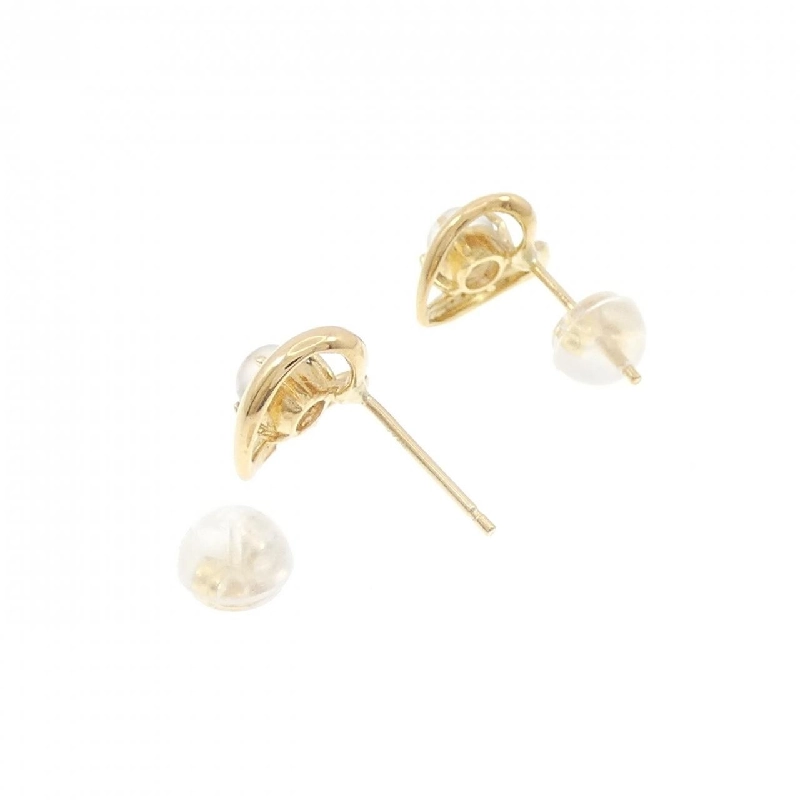 K18YG Bông tai đá mặt trăng hình trái tim - Hàng hiệu Chính hãng 875794