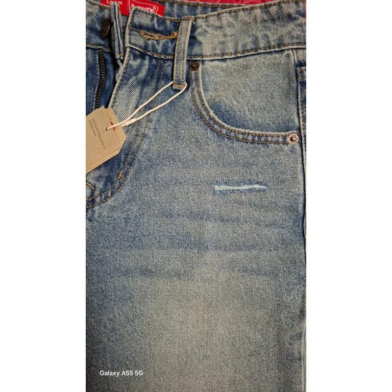 Jean Levis ống suông rách nguyên tag túi zip, bò mềm siêu vip 700689