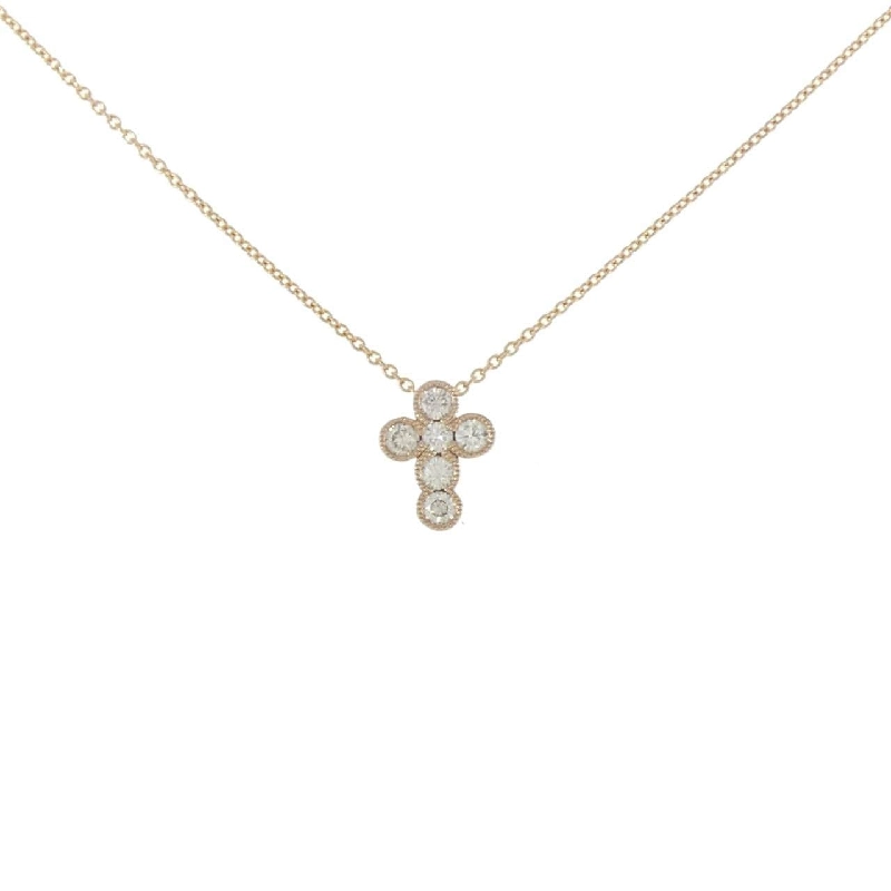 K18PG Dây chuyền kim cương hình chữ thập 0.20CT - Hàng hiệu Chính hãng 863676