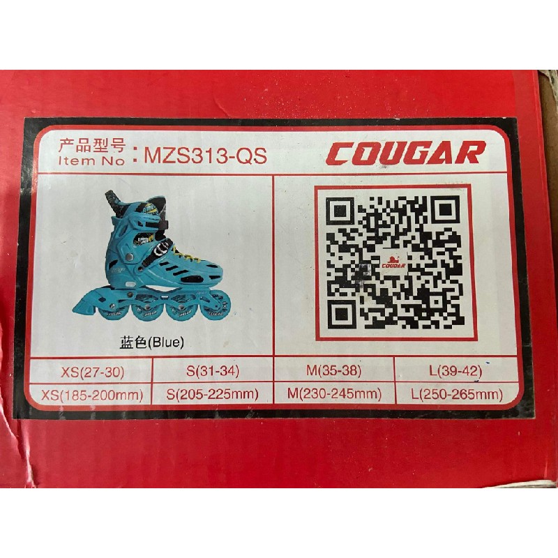 Giầy patin trẻ em size M (35-38) COUGAR màu xanh 17454