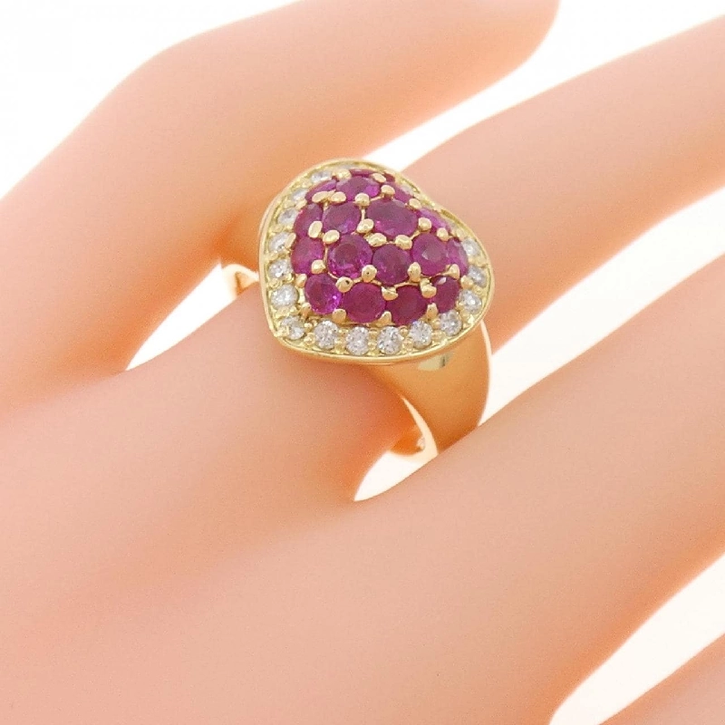 Nhẫn Ruby hình trái tim K18YG 1.64CT - Hàng hiệu Chính hãng 851228