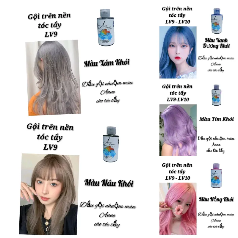 Dầu Gội Bù Màu Anne Đổi Màu Tóc Tẩy (Nền Tóc LV9) Màu Khói 761467