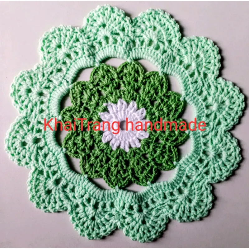 Lót bình hoa len đường kính 26cm-27cm. Khai Trang handmade. Mới 100% 751225