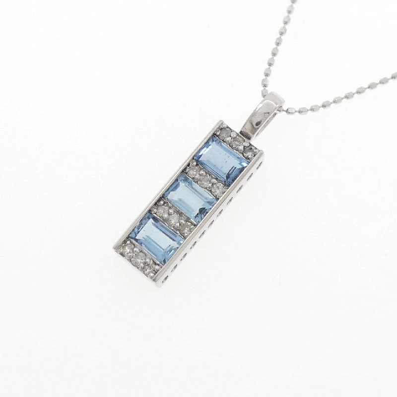 K18WG Aquamarine Necklace 0.80CT - Hàng hiệu Authentic 858279