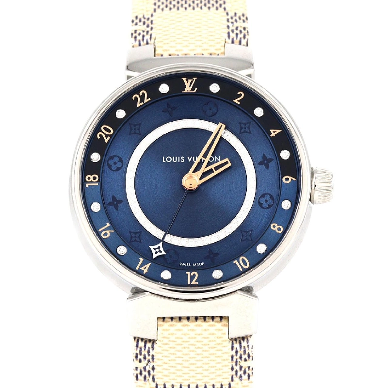 Louis Vuitton Tambour Dual Time･12P･Circle D QA142 SS Quartz - Hàng hiệu Authentic 874976