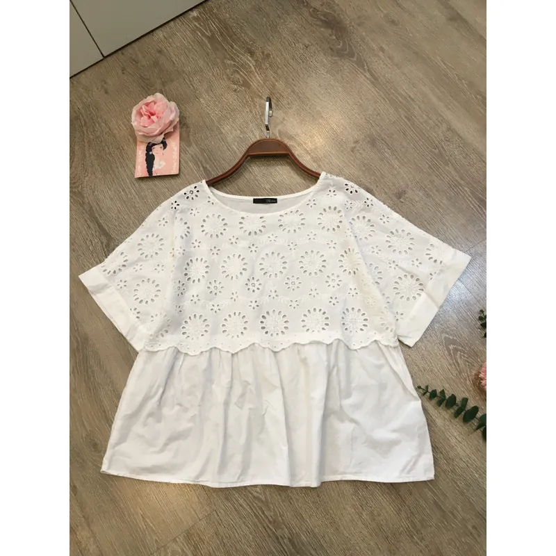 [Siêu Phẩm Nhật] Áo kiểu mori vintage hoa thêu xô thô đục lỗ dáng xoè babydoll Nhật 695500