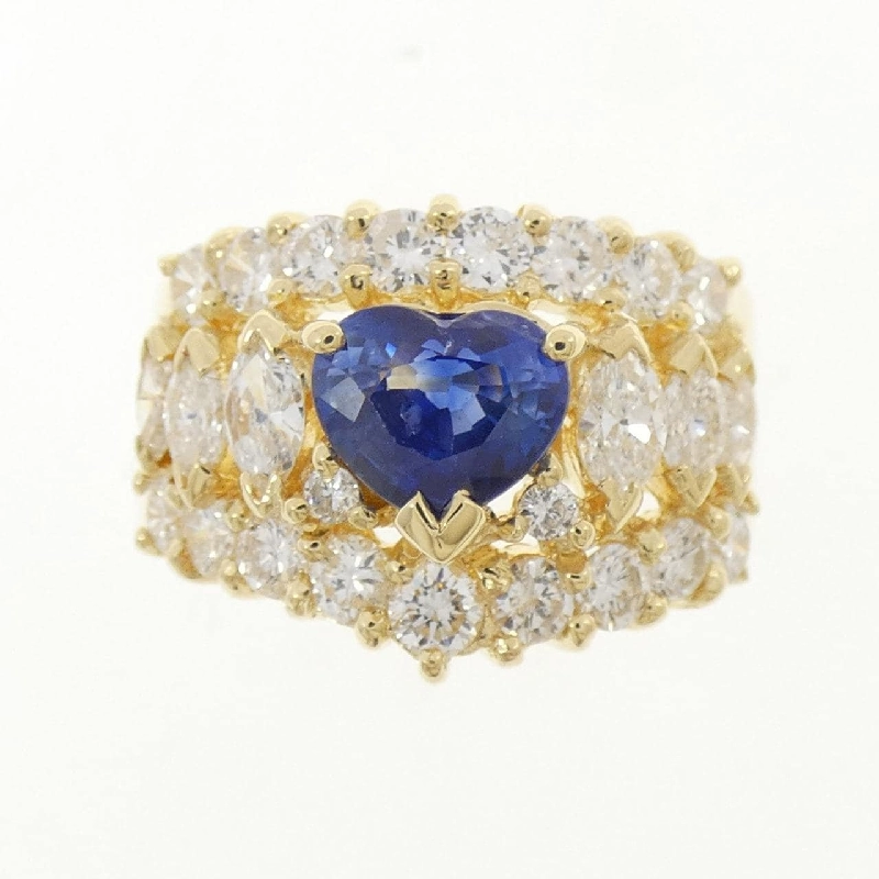 Nhẫn Sapphire hình trái tim K18YG - Hàng hiệu Authentic 852307