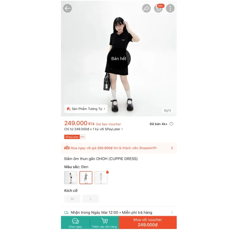 Đầm ôm thun gân OHOH (CUPPIE DRESS) 992258