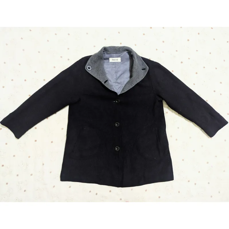 Áo khoác dạ đen cổ vest free size dày ấm 604147