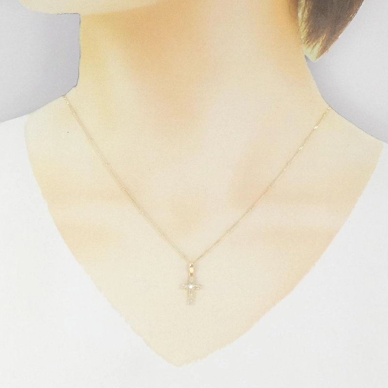 K18YG Dây chuyền kim cương chéo 0.3CT - Hàng hiệu Chính hãng 866282