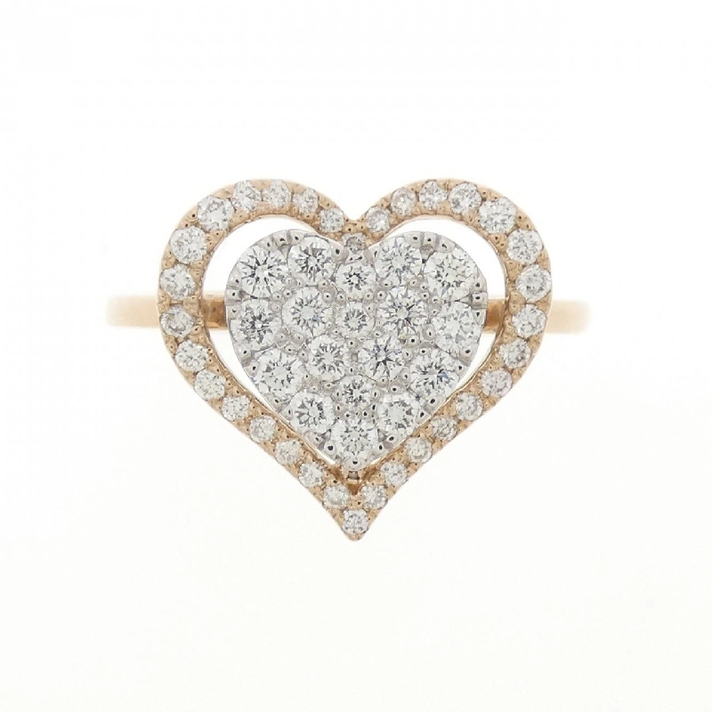 Nhẫn kim cương pavé hình trái tim K18PG/K18WG 0.48CT 667107
